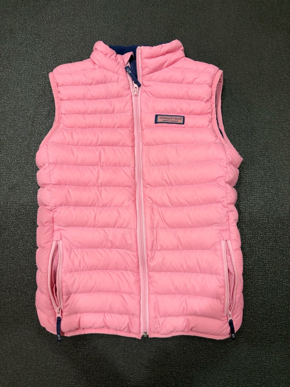 Vineyard Vines Pink Down Puffer Vest Girls M 8-10 preppy coastal preppy Beach